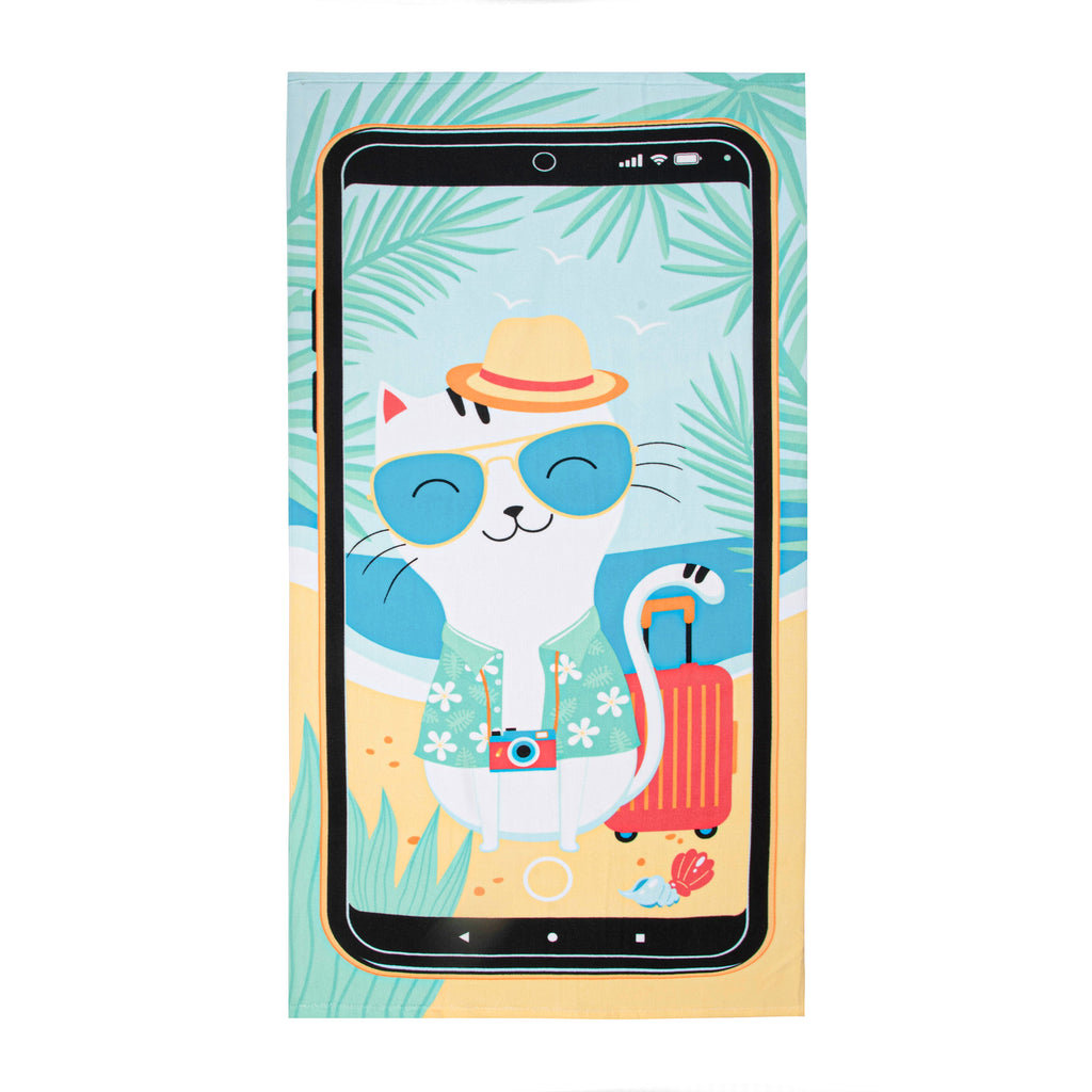 Beach Towel Tourist Cat