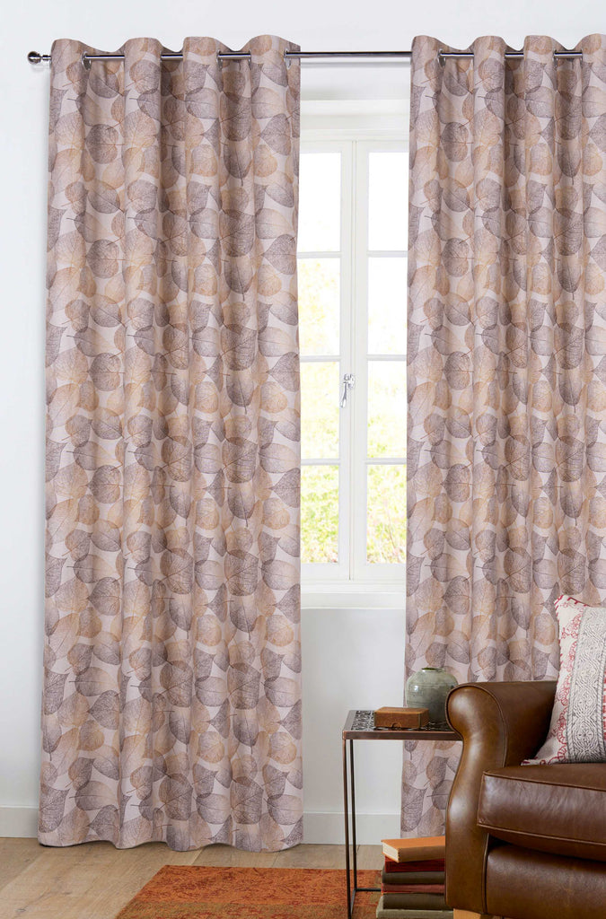 Printed Cotton curtain panel – Harvest Beige