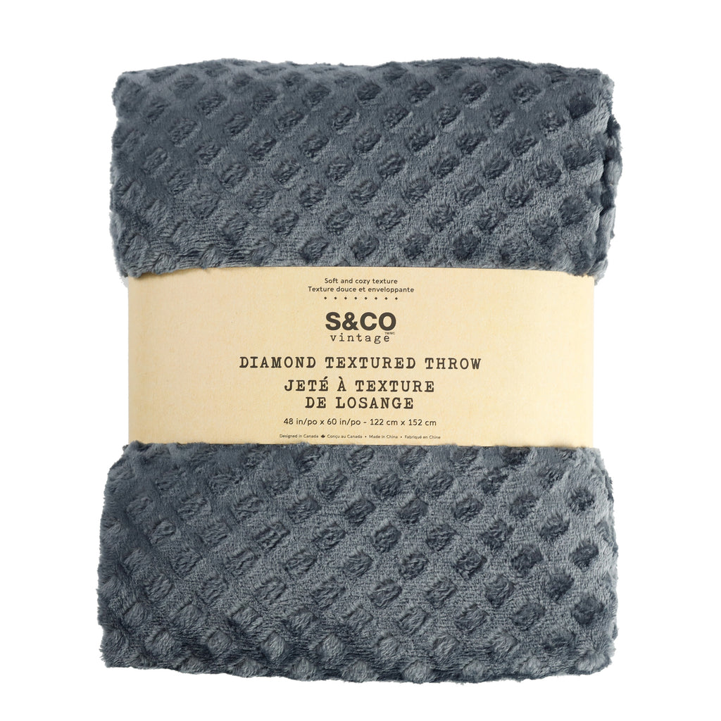 Diamond Texture Plaid--Charcoal