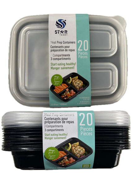 Meal Prep Containers (3 Compartments)