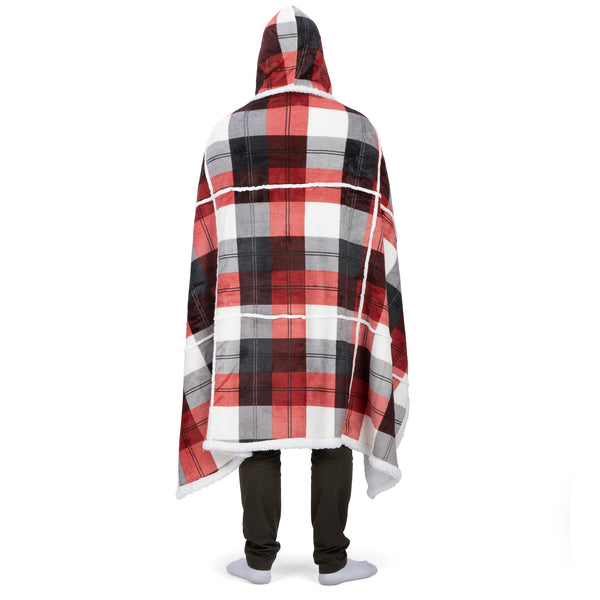 Premium Ultra Soft Hoodzy Hooded Throw Blanket with Sherpa
