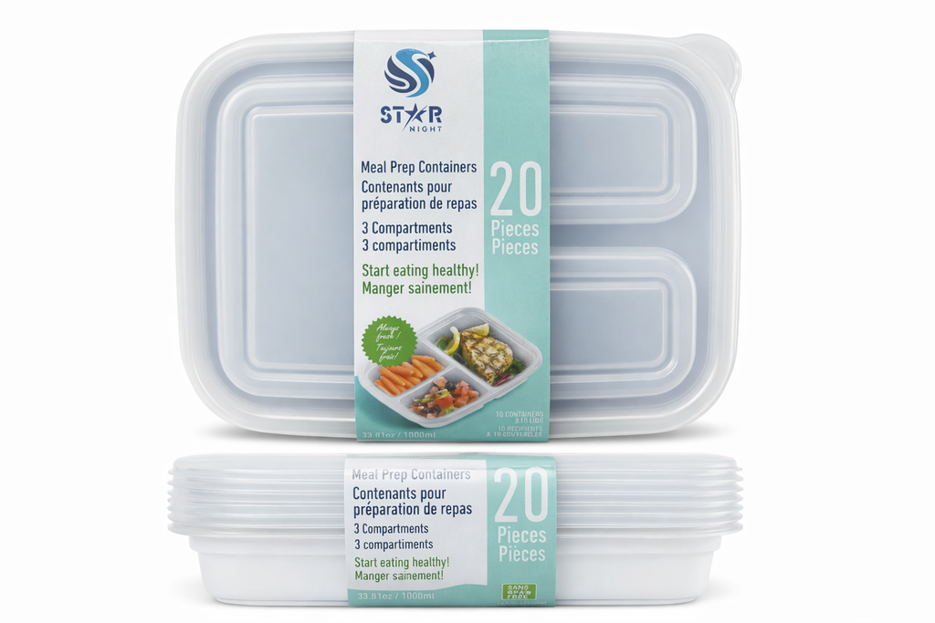 Meal Prep Containers (3 Compartments)