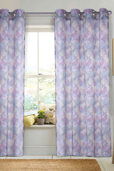 Printed sheer grommet curtain – Circles