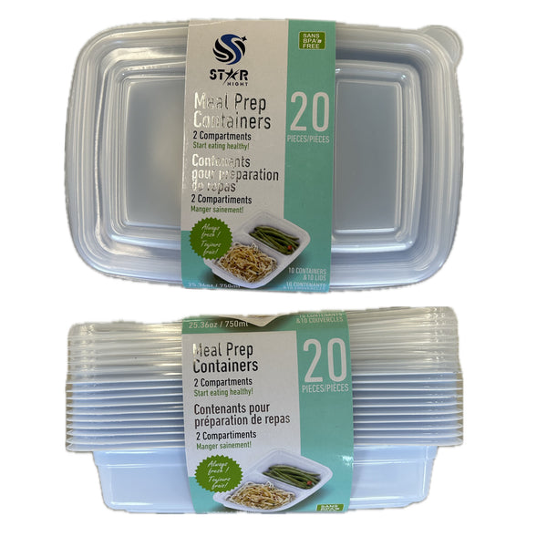 Meal Prep Containers (2 compartments)