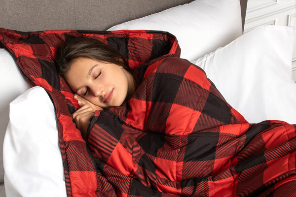 Weighted Blanket 15 pounds --Red Buffalo Plaid