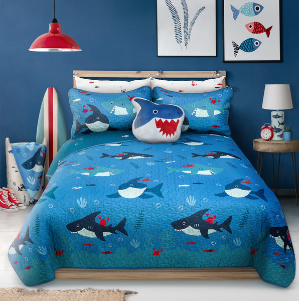 Shark Boys Quilt set